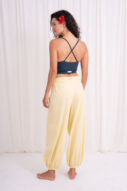 Soma Wide Joggers - Lemon