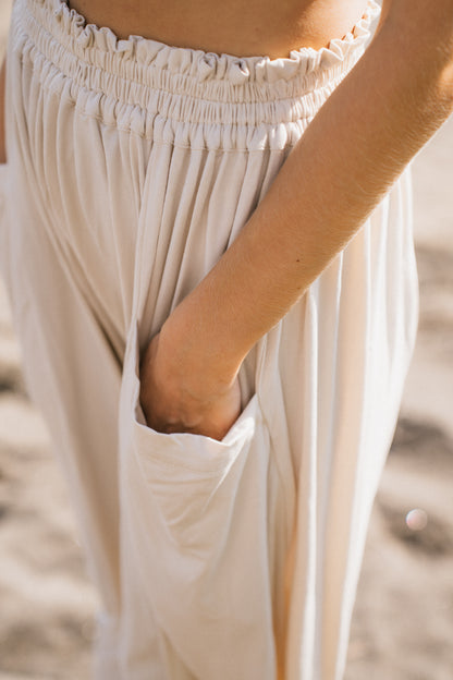 Maya Draped Pants with Pockets - Seashell