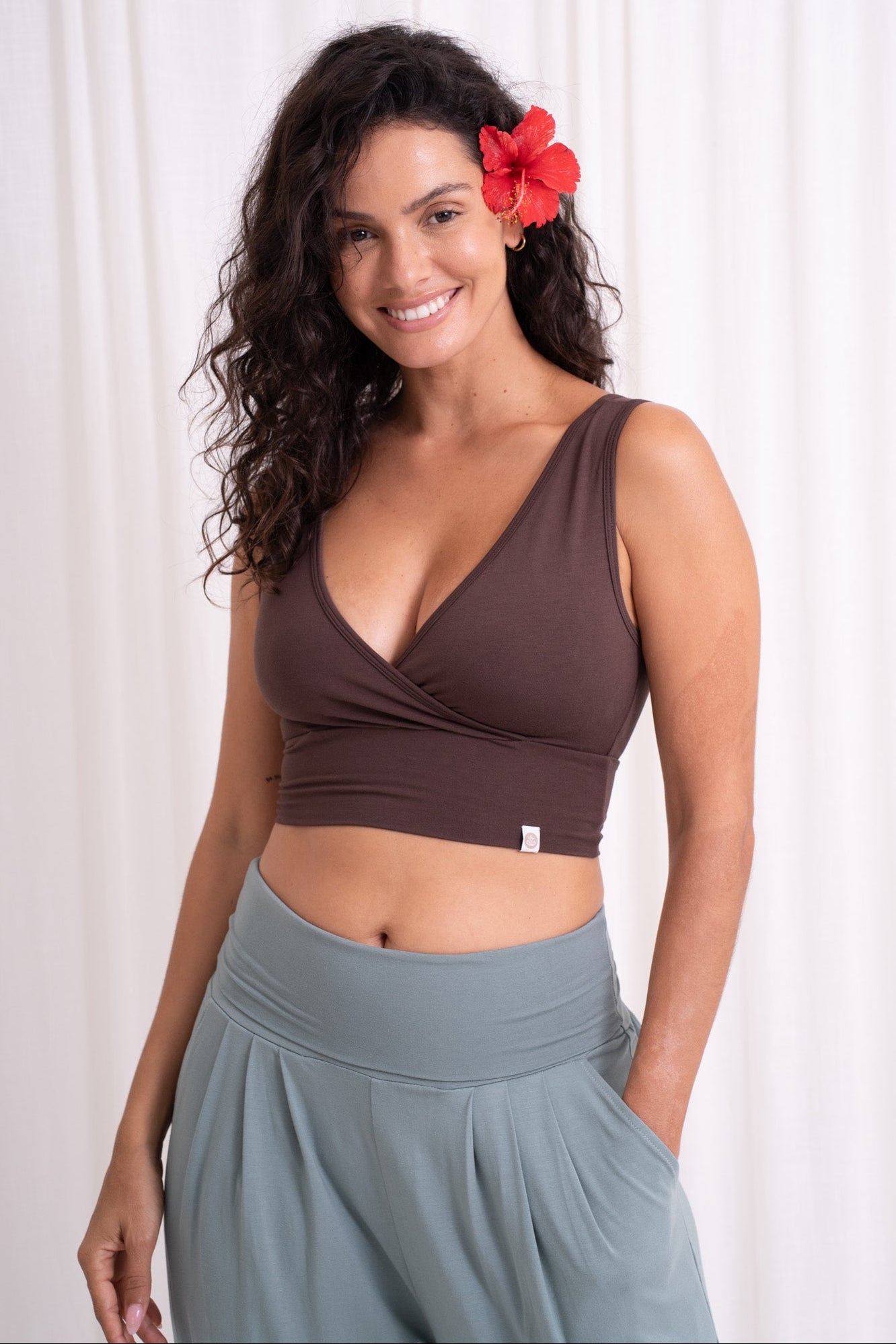 Drishti Wrap Top - Chocolate