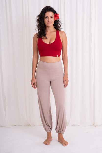 Sita Jogger Pants with Slit - Sand