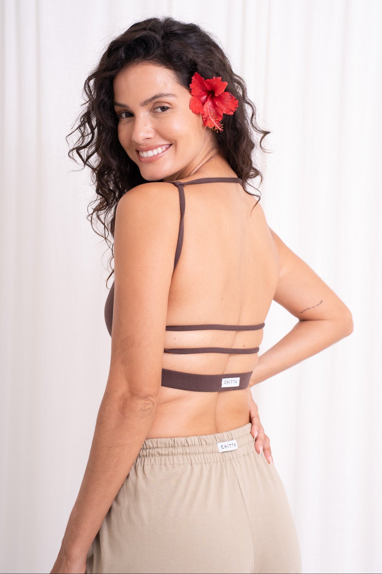Dhara Strappy Back Top - Chocolate