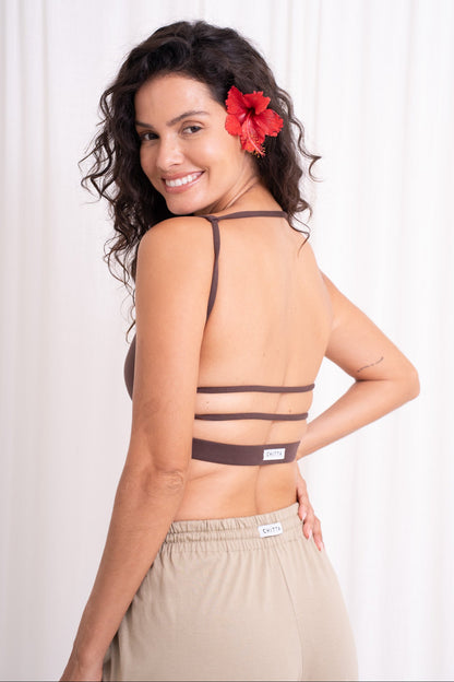 Dhara Strappy Back Top - Chocolate