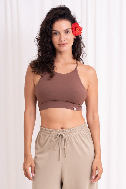 Ananda Cross Back Top - Cocoa