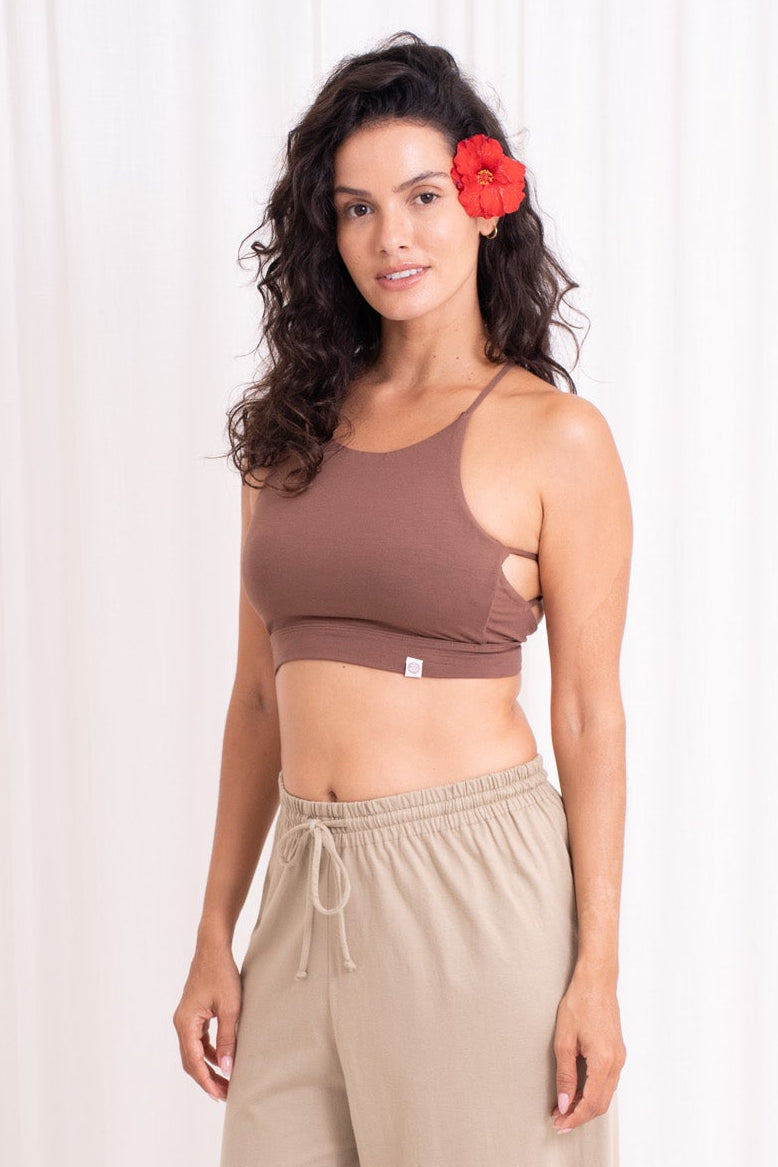 Ananda Cross Back Top - Cocoa