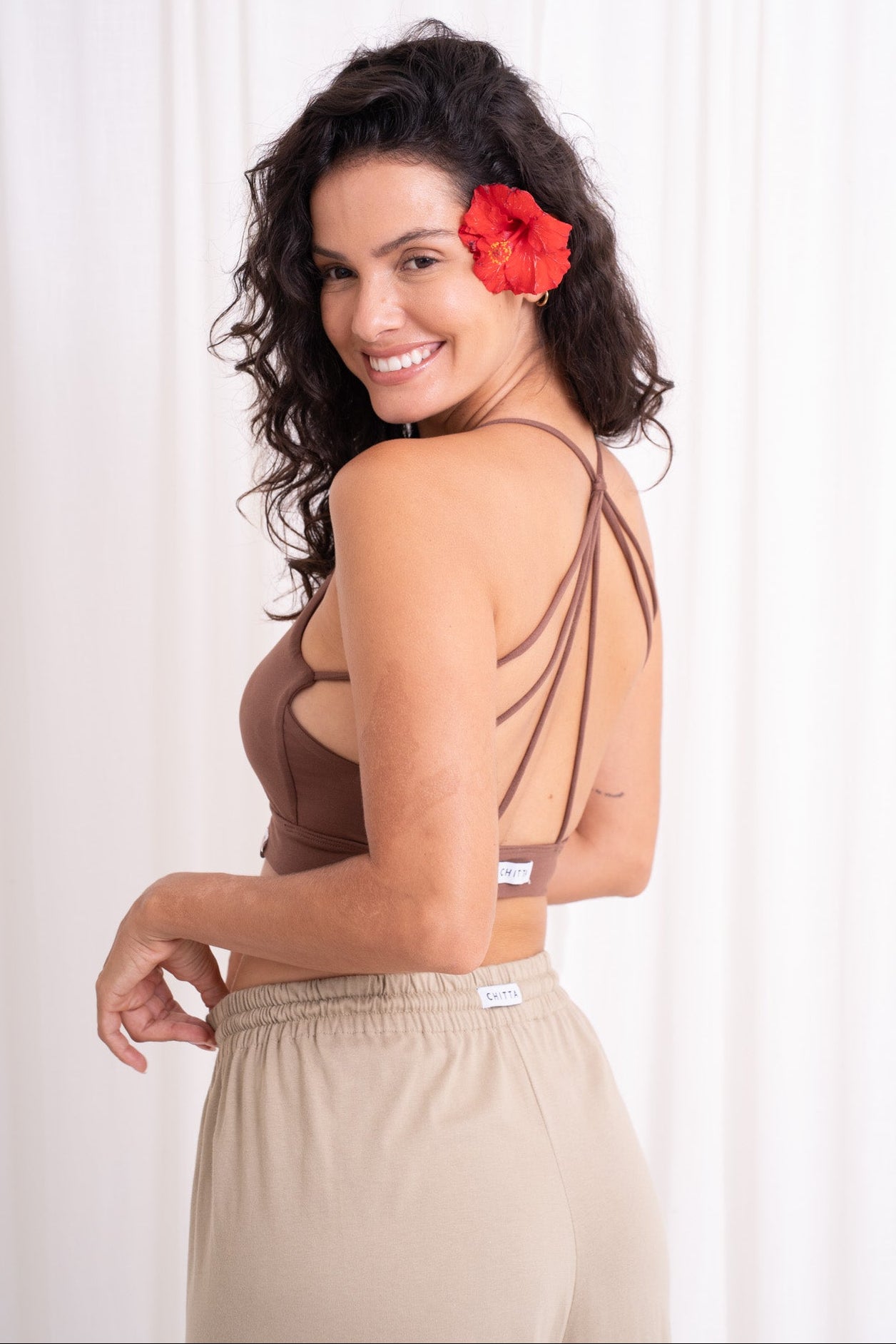 Ananda Cross Back Top - Cocoa