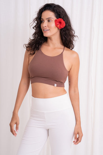 Ananda Cross Back Top - Cocoa