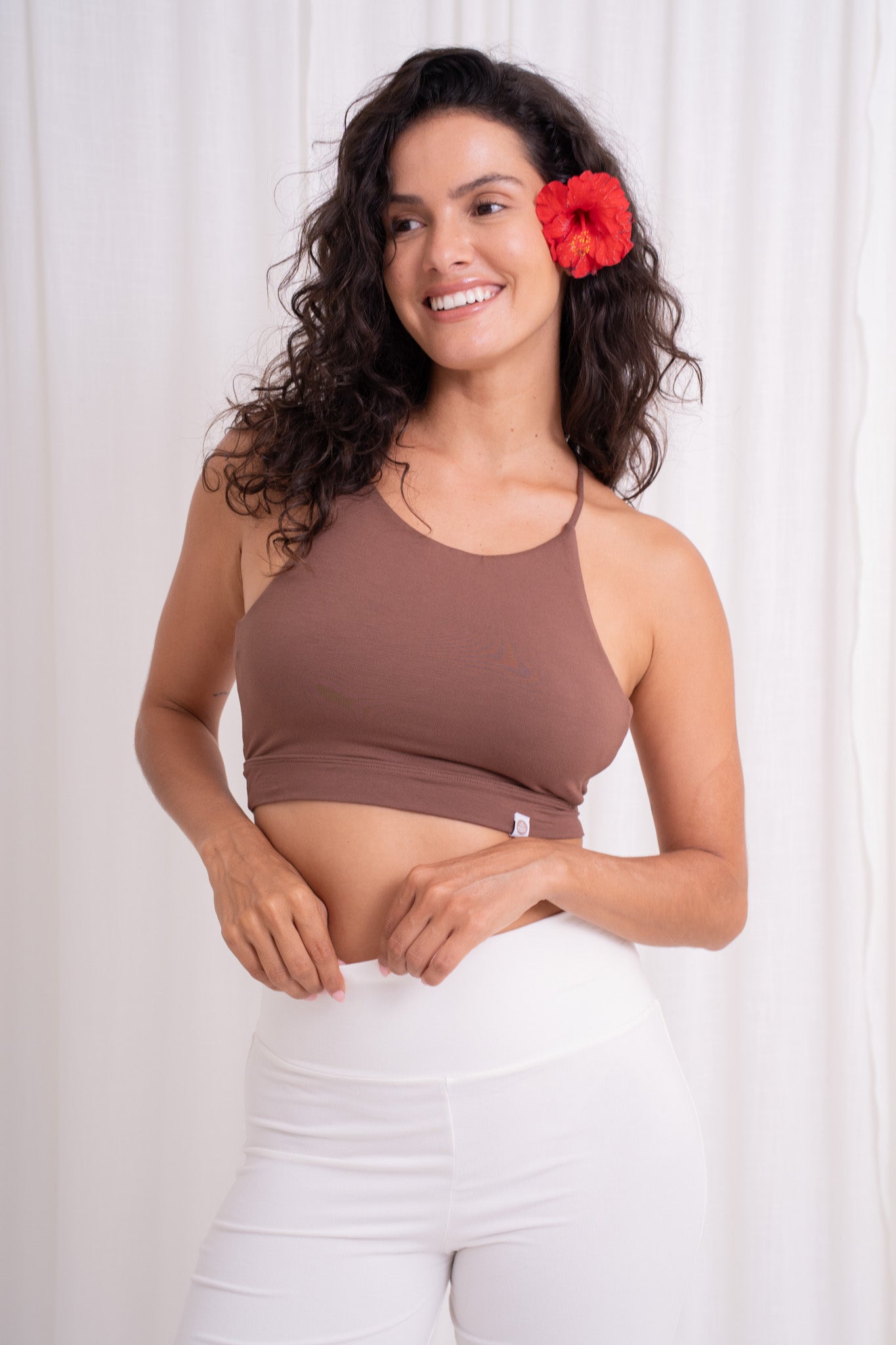 Ananda Cross Back Top - Cocoa
