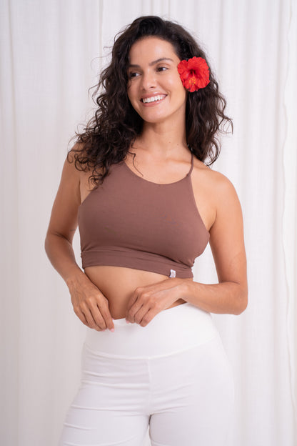 Ananda Cross Back Top - Cocoa