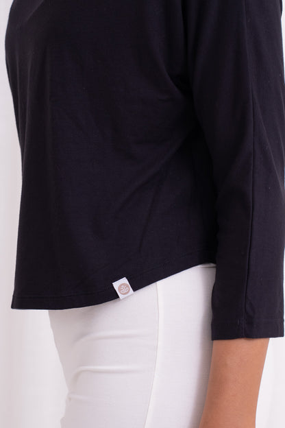 Nadi Off-Shoulder Drape - Black