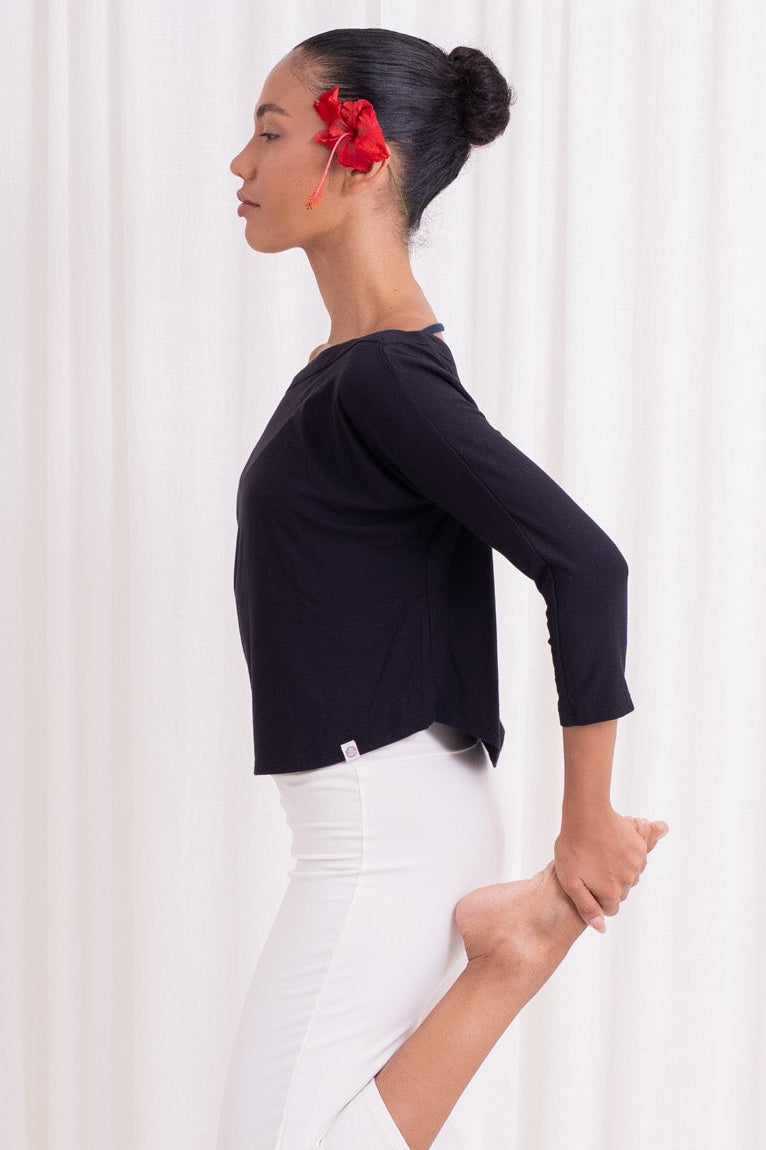 Nadi Off-Shoulder Drape - Black