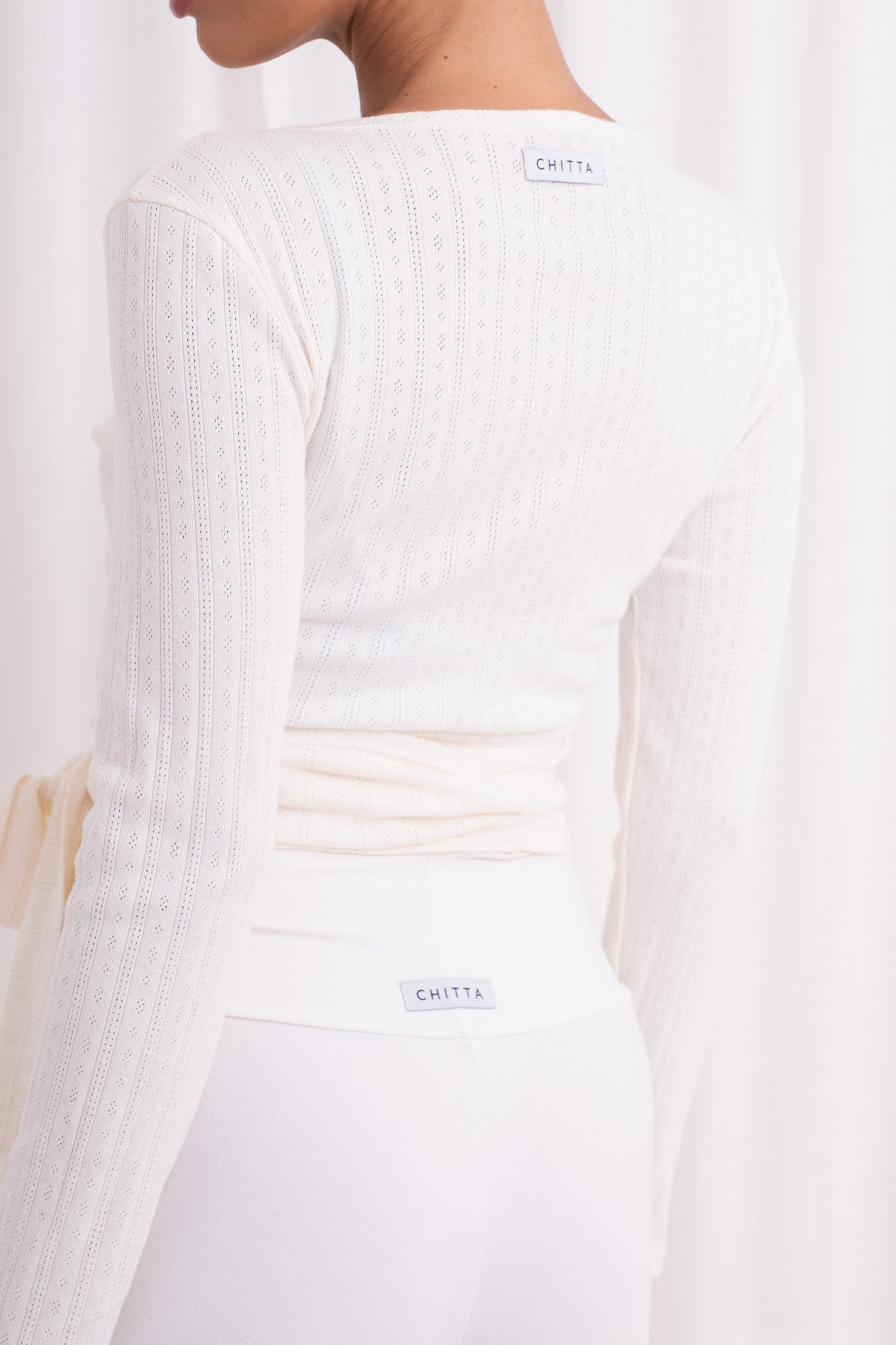 Sara Wrap Pointelle Cardigan - French Vanilla