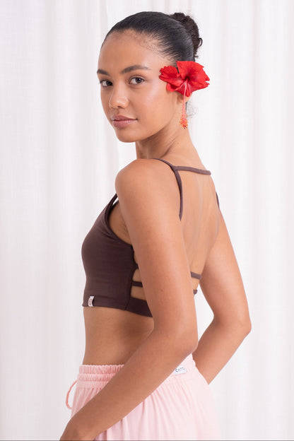 Dhara Strappy Back Top - Chocolate