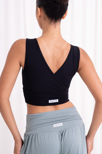 Drishti Wrap Top - Black