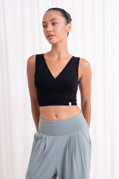 Drishti Wrap Top - Black