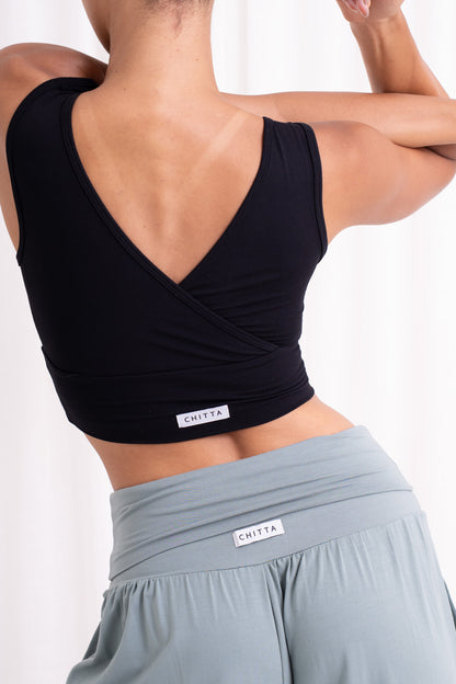 Drishti Wrap Top - Black