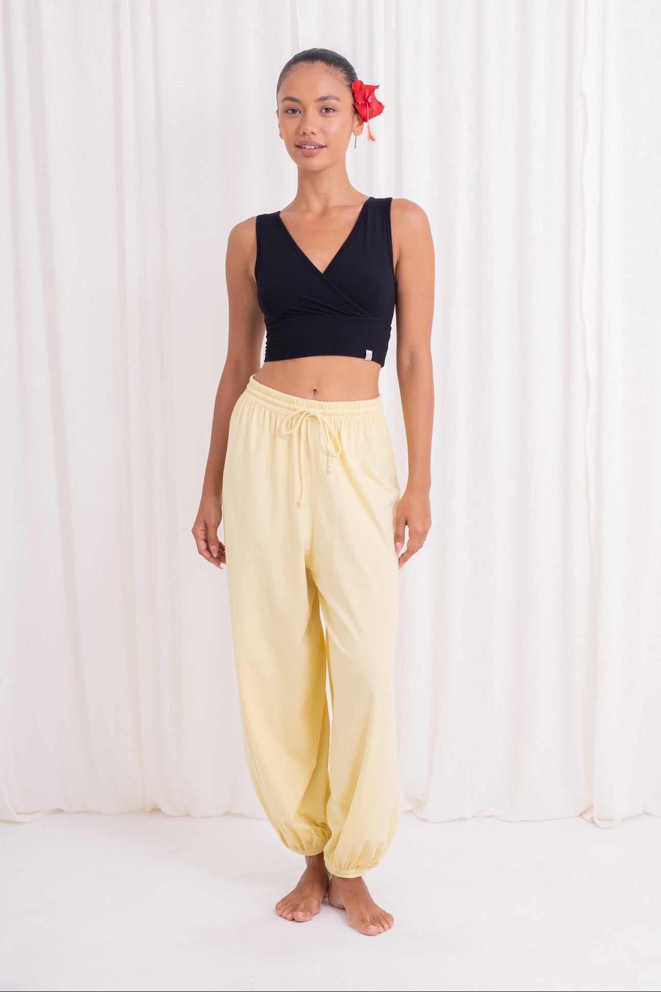 Soma Wide Joggers - Lemon