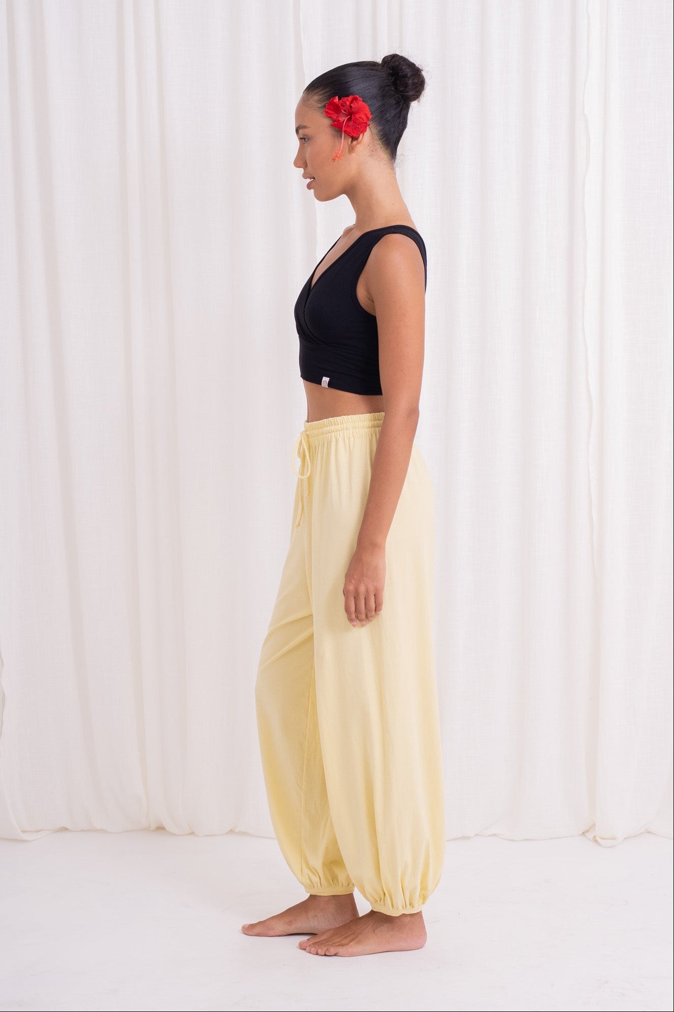 Soma Wide Joggers - Lemon