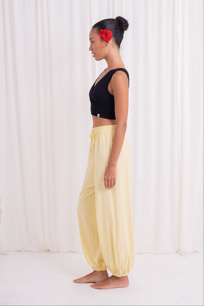 Soma Wide Joggers - Lemon