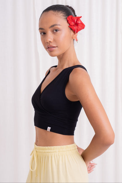 Drishti Wrap Top - Black