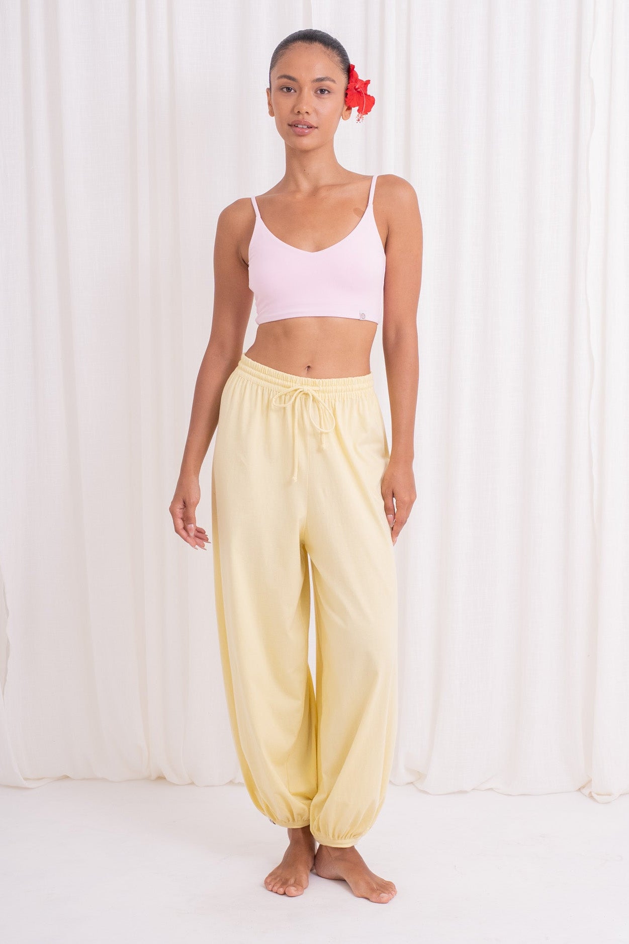 Soma Wide Joggers - Lemon