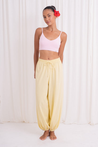 Soma Wide Joggers - Lemon