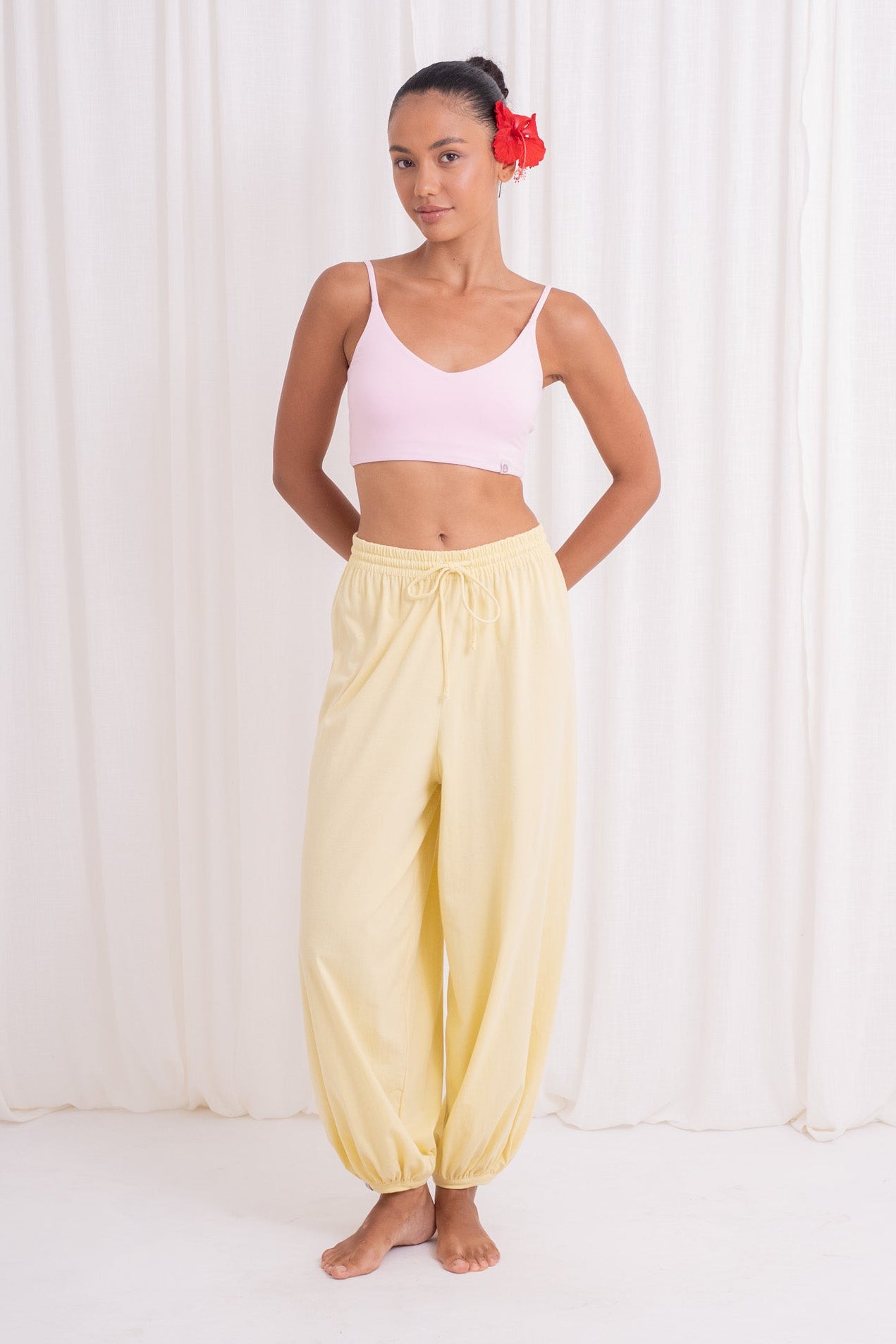 Soma Wide Joggers - Lemon