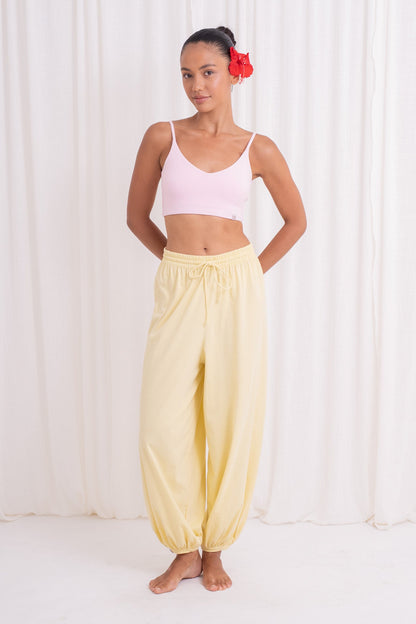 Soma Wide Joggers - Lemon