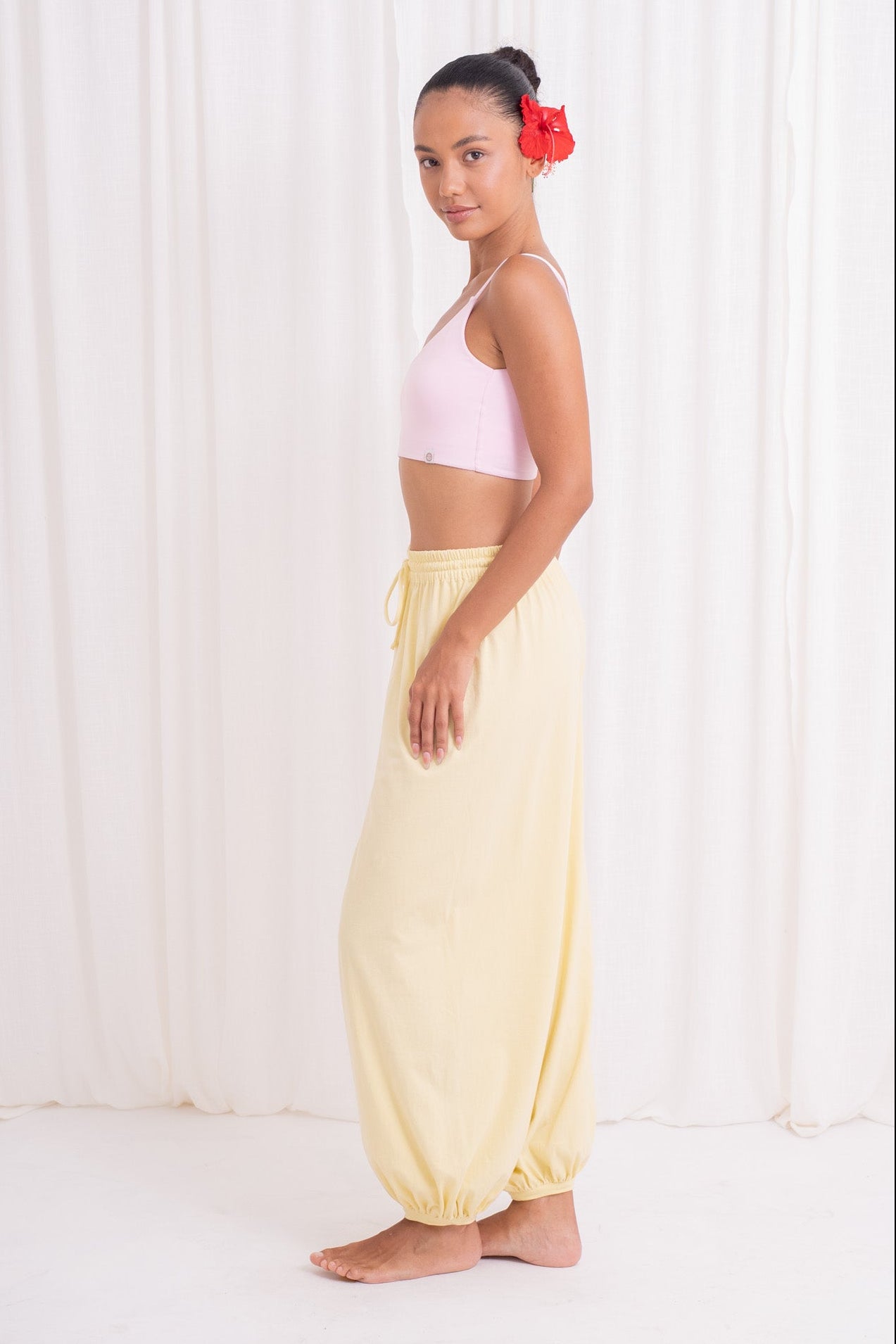 Soma Wide Joggers - Lemon