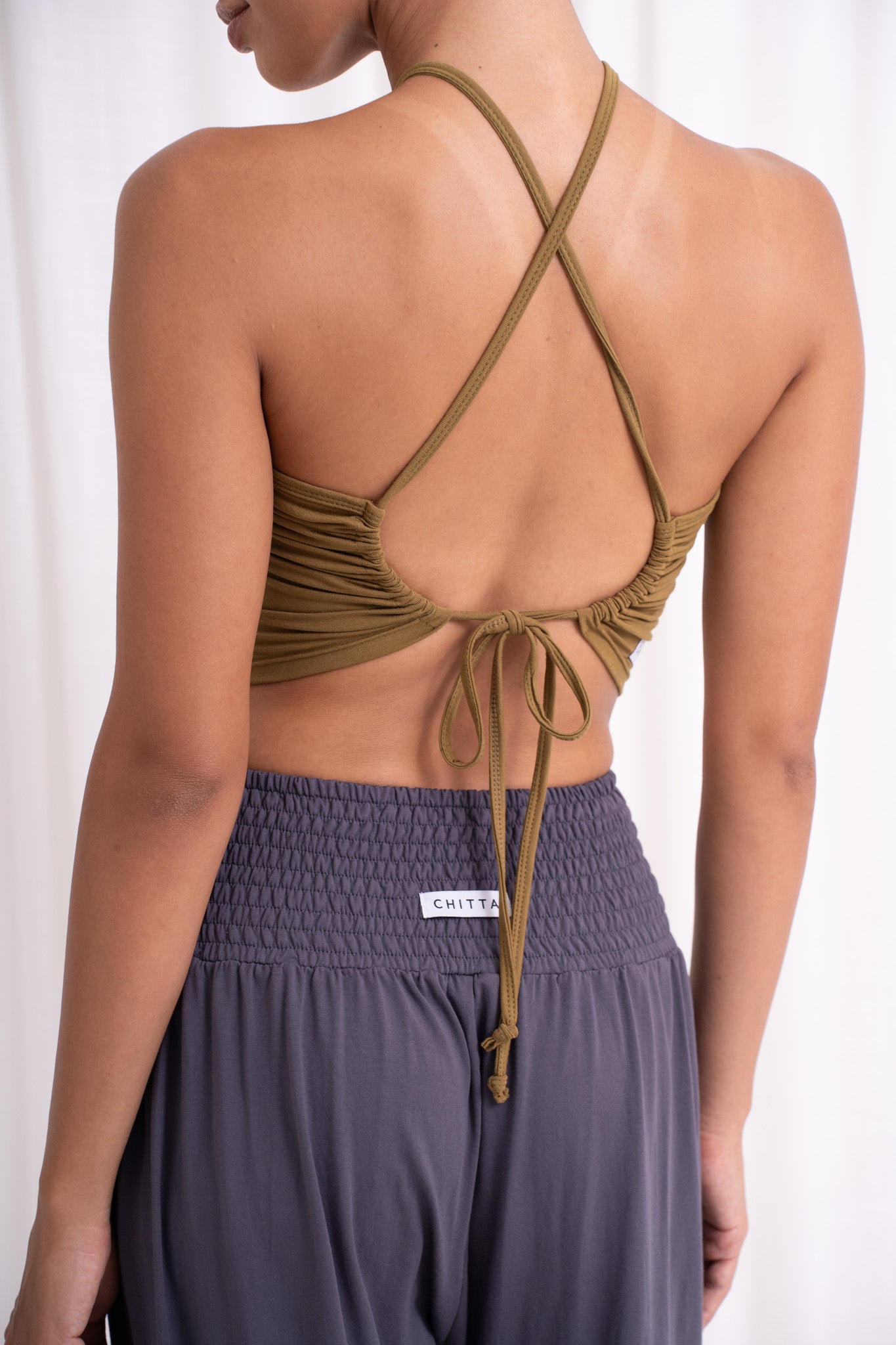 Turiya Halter-neck Top - Olive