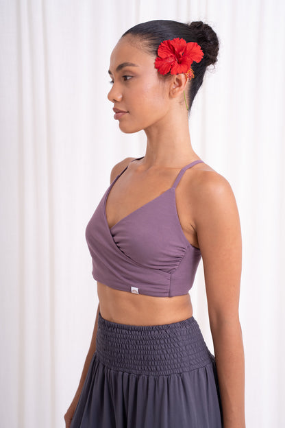 Shanti Wrap Top - Eggplant