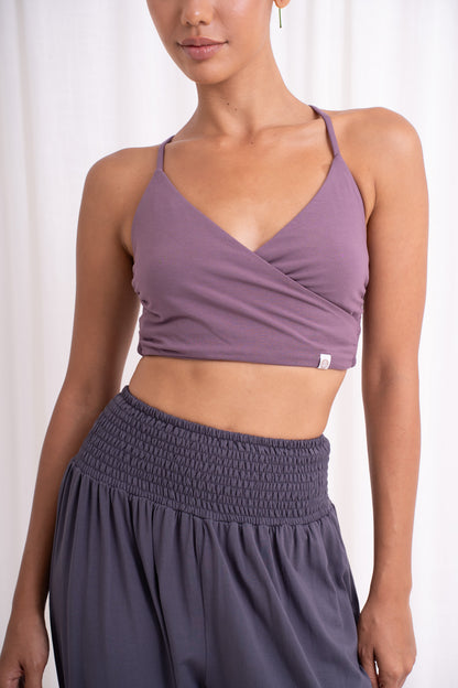 Shanti Wrap Top - Eggplant