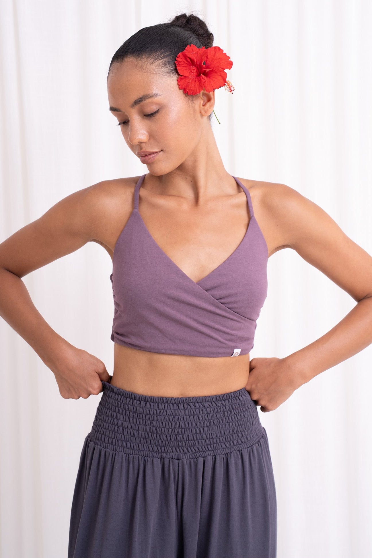 Shanti Wrap Top - Eggplant