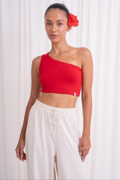 Satya Off-shoulder Top - Chili