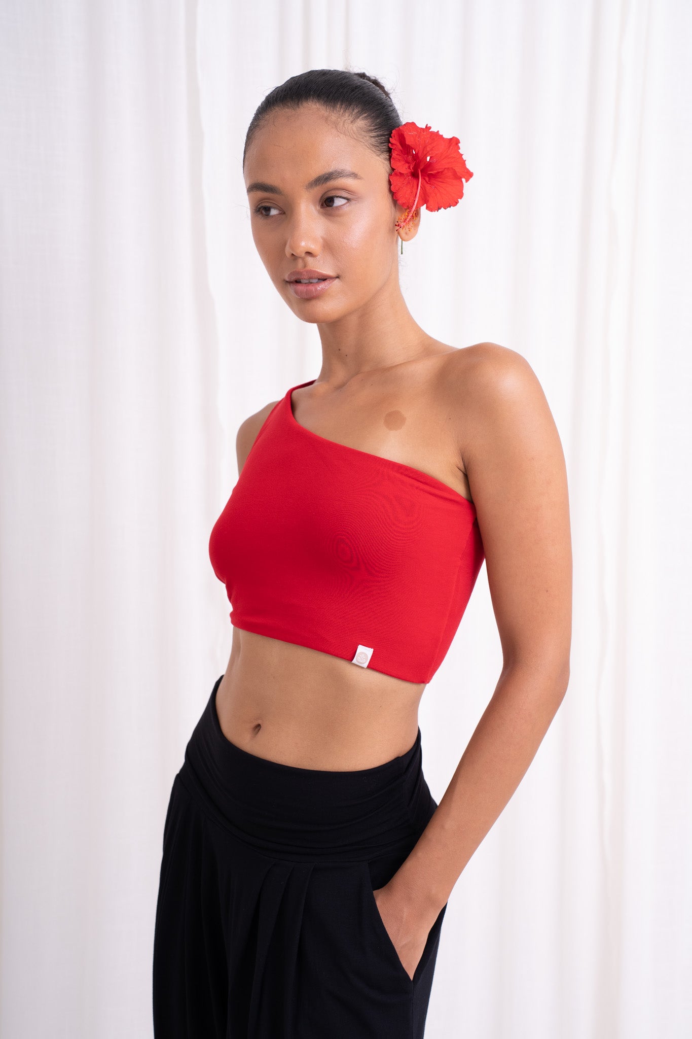 Satya Off-shoulder Top - Chili