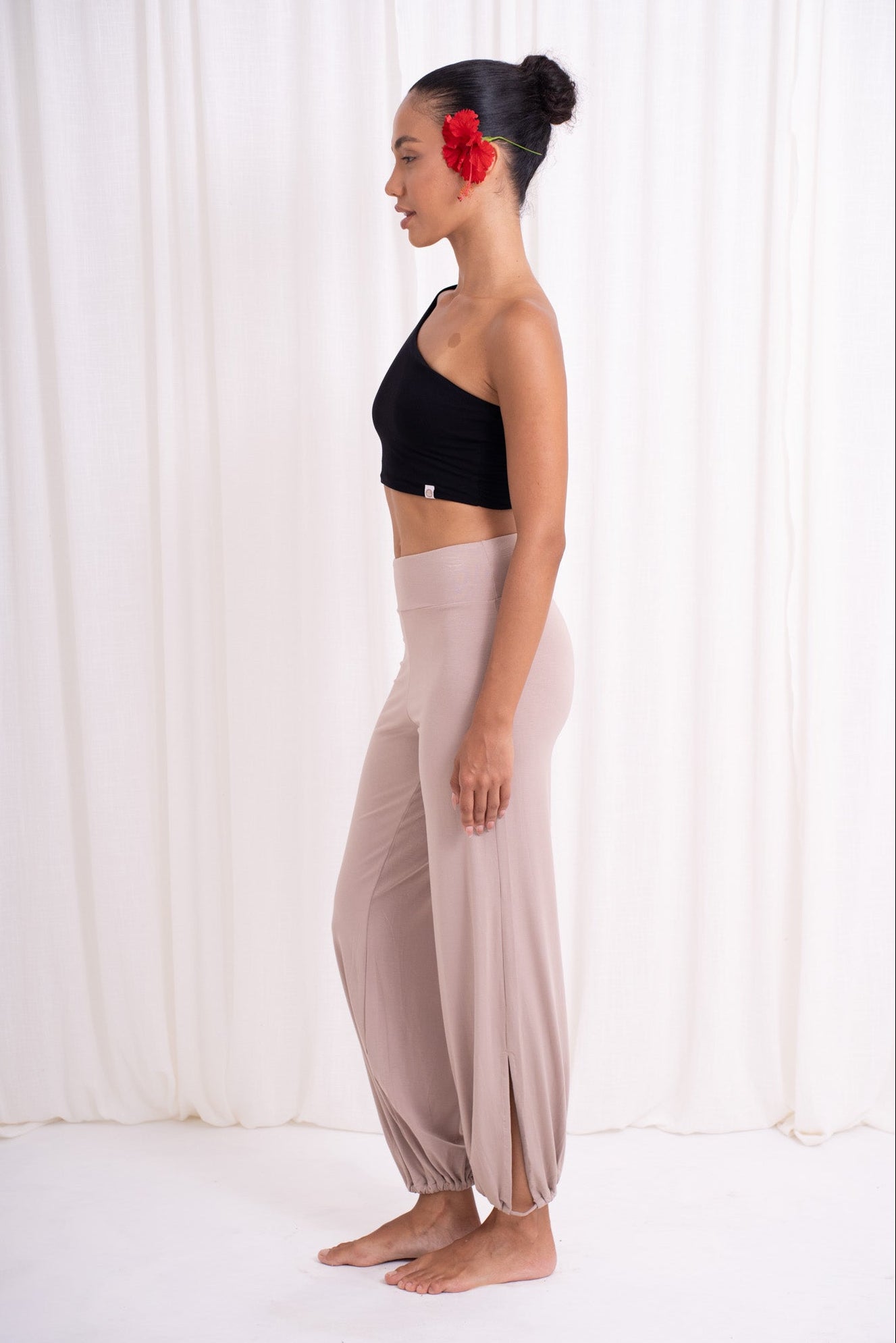 Sita Jogger Pants with Slit - Sand