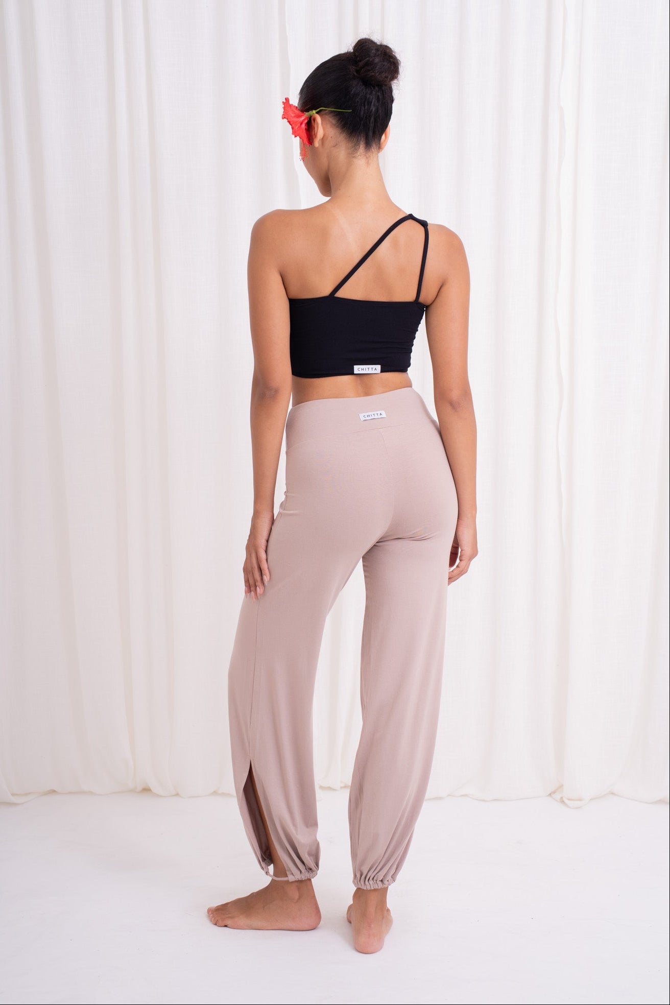 Sita Jogger Pants with Slit - Sand