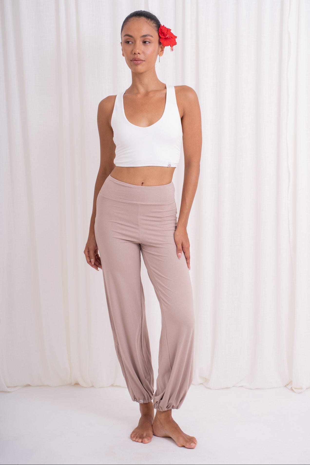 Sita Jogger Pants with Slit - Sand