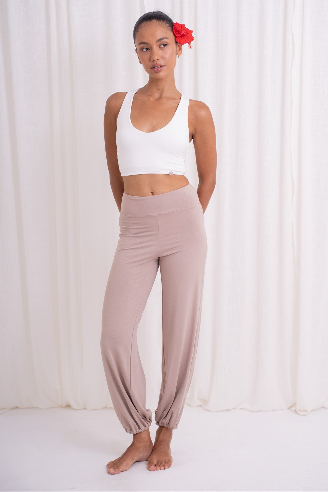 Sita Jogger Pants with Slit - Sand
