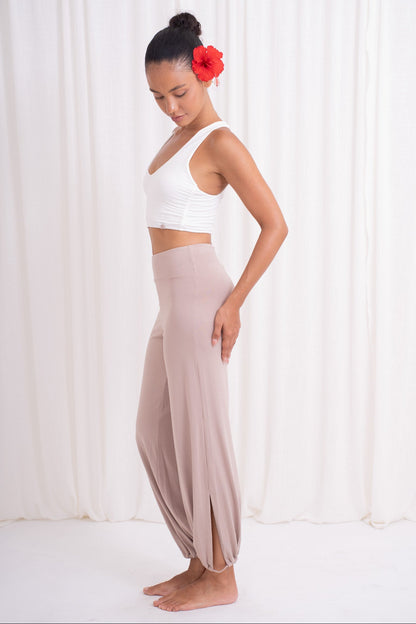 Sita Jogger Pants with Slit - Sand
