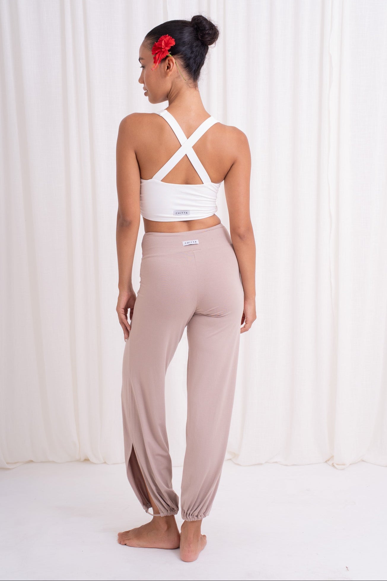 Sita Jogger Pants with Slit - Sand
