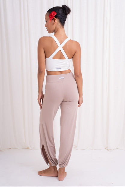 Sita Jogger Pants with Slit - Sand