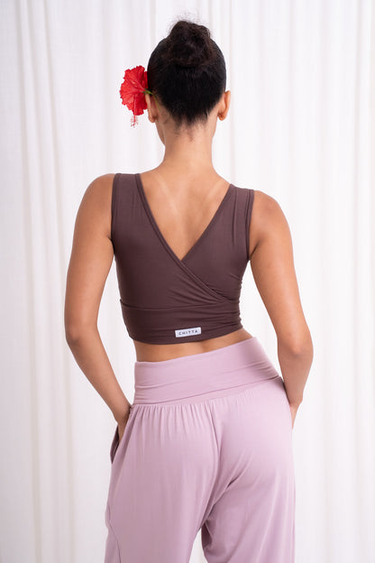Drishti Wrap Top - Chocolate