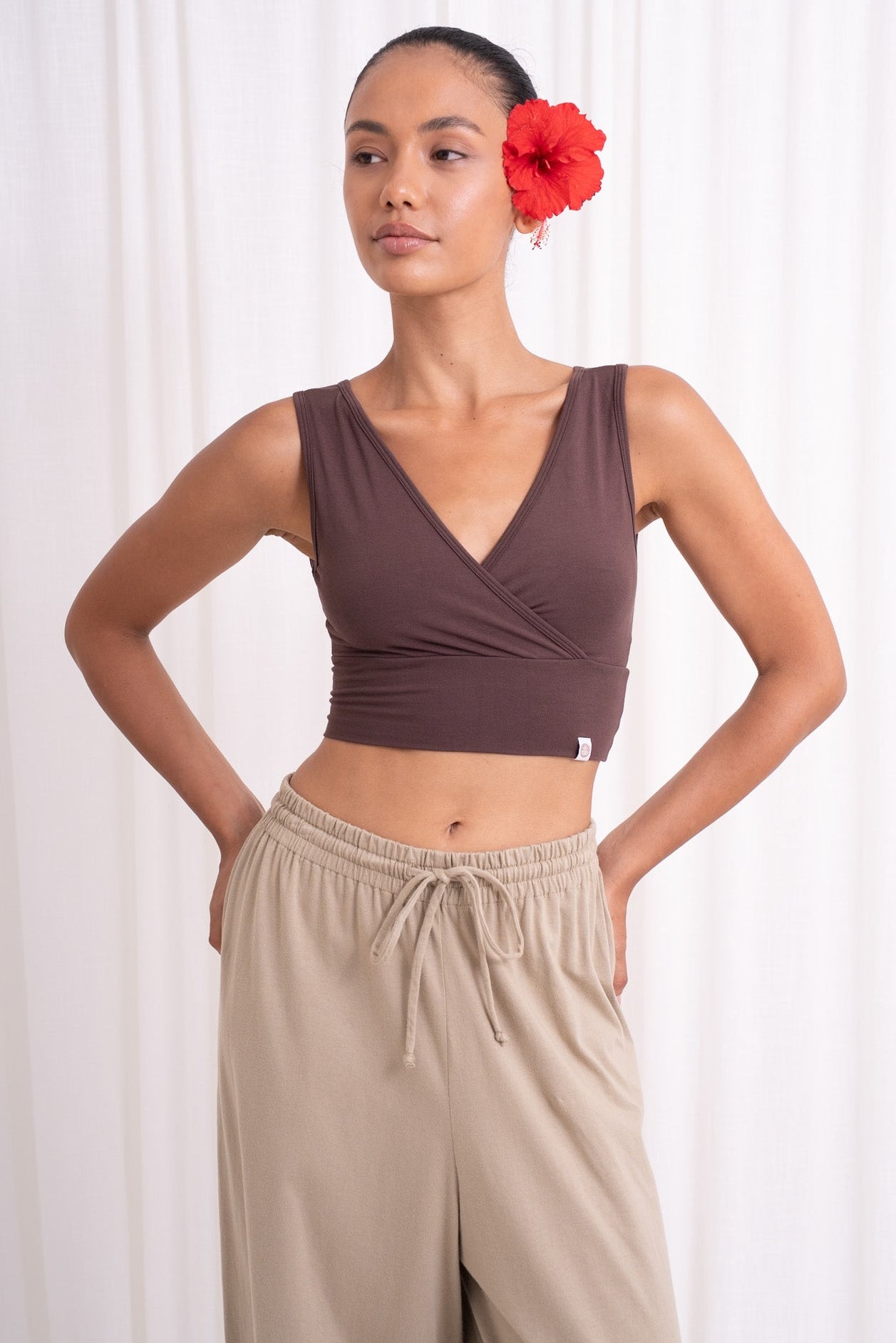 Drishti Wrap Top - Chocolate