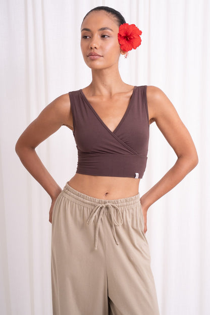 Drishti Wrap Top - Chocolate