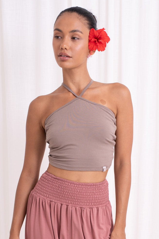Turiya Halter-neck Top - Sable