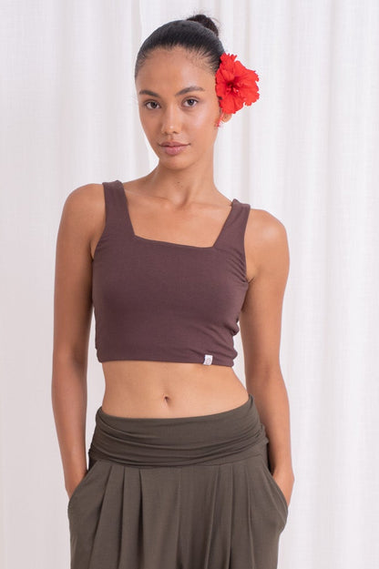 Devi Twist Back Top - Chocolate