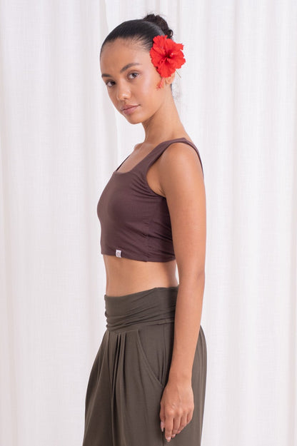 Devi Twist Back Top - Chocolate