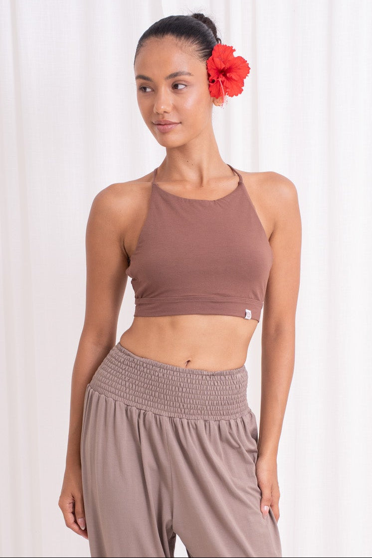Ananda Cross Back Top - Cocoa