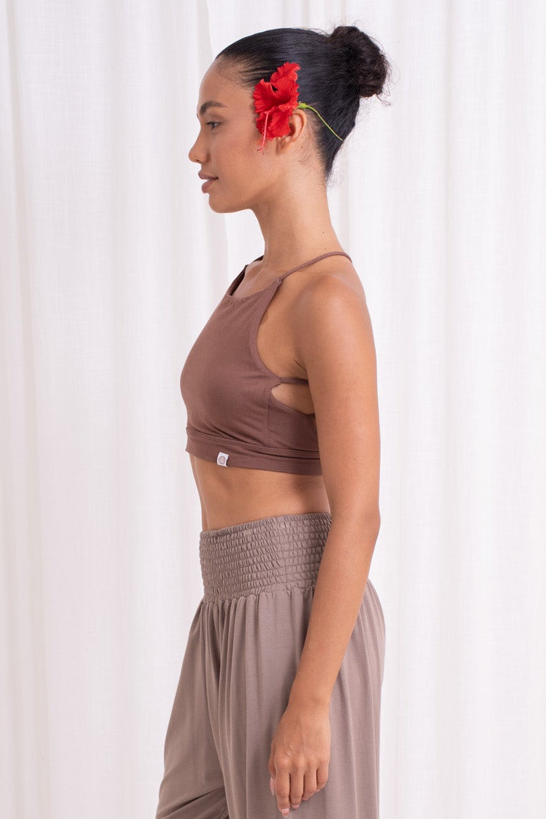 Ananda Cross Back Top - Cocoa
