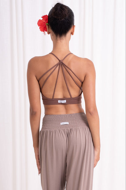 Ananda Cross Back Top - Cocoa